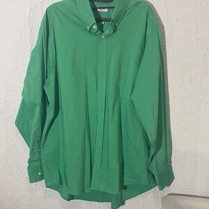 Izod Men's Casual Green Button Down Shirt Size 17-171/2 34/35 Playful Inspired